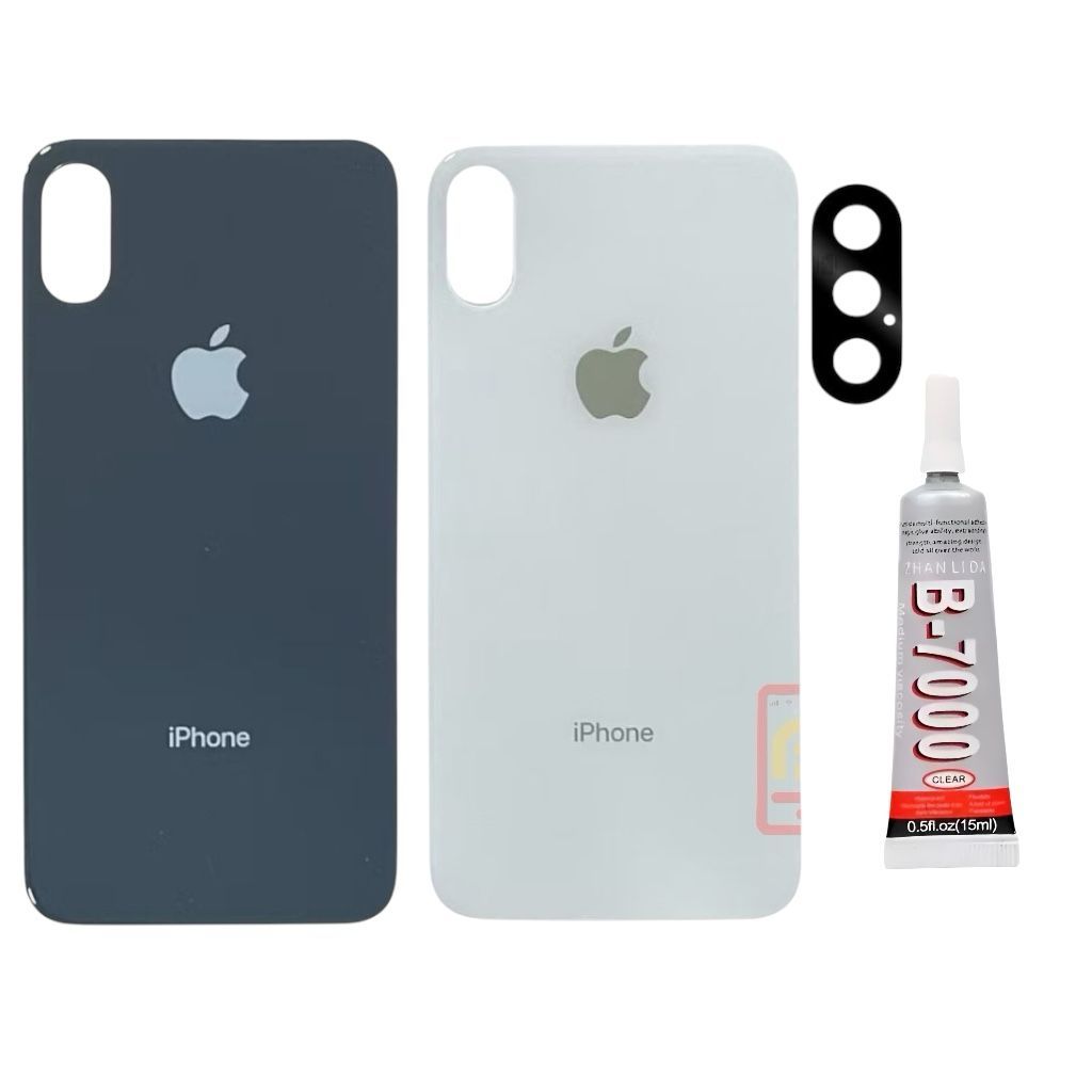 Tampa traseira De Vidro COM FURO MAIOR LENTE COLA IPhone X (Cola Sortida)