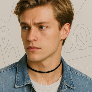 Choker Masculino Gargantilha Camurça Delicado Super Preto MA0001 em Oferta na Shopee