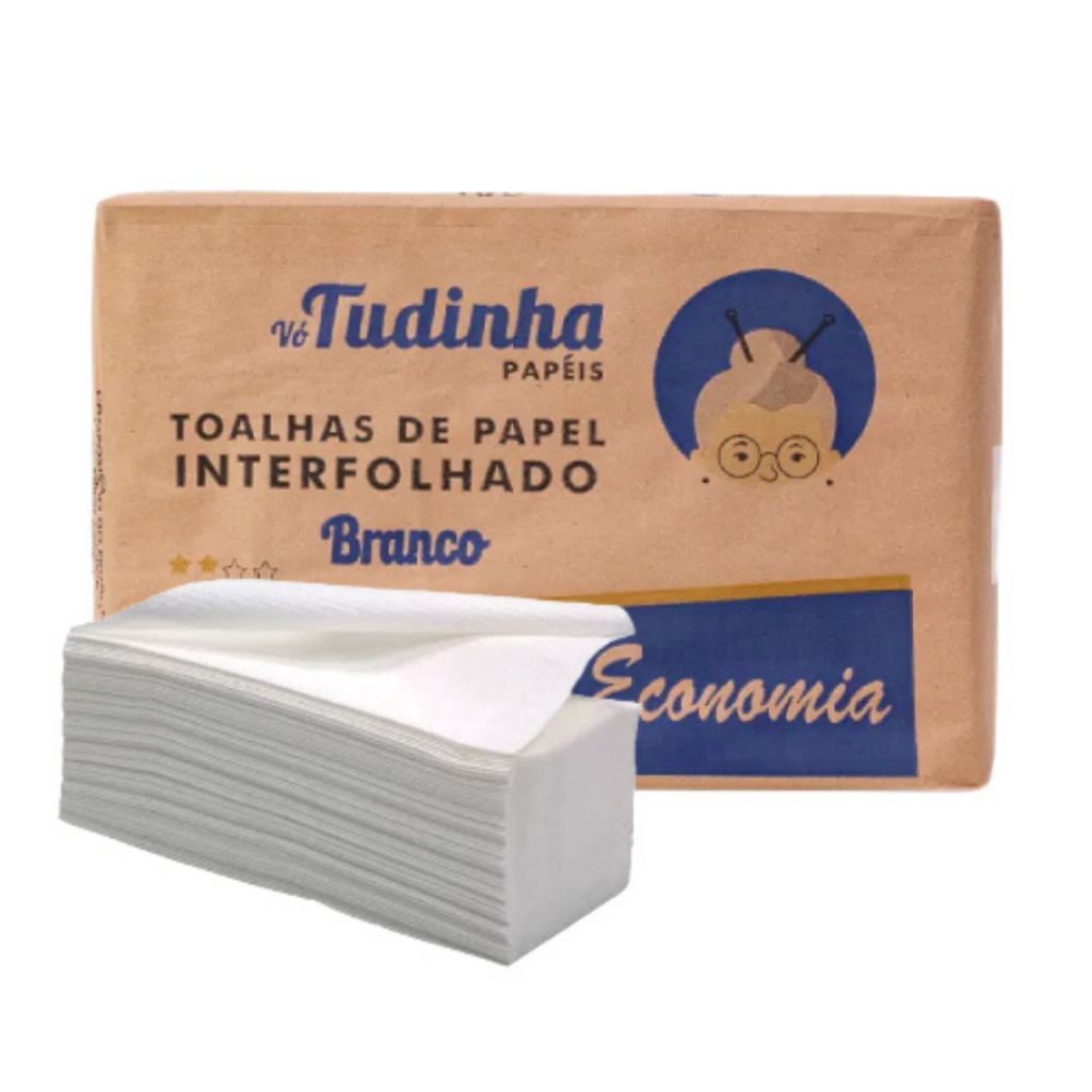 Papel toalha Interfolhado com 1000 folhas 20cm x 21cm