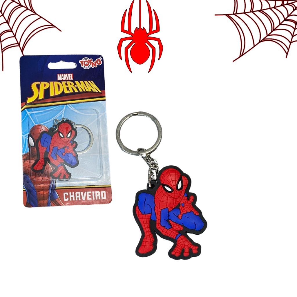 Chaveiro Homem Aranha Spider Man Super Herói Marvel Desenho Fofo Criativo Presente Geek