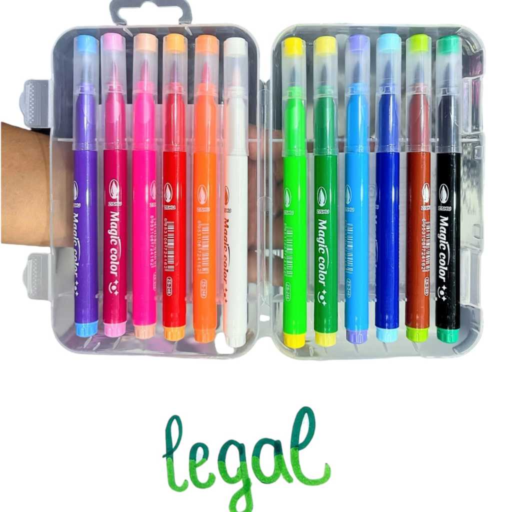 Kit C/12 Canetas Mágicas Mudam de Cor Hidrográficas Ponta Pincel. em Oferta na Shopee