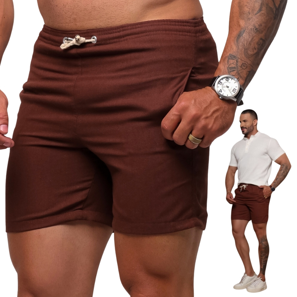 Short Mauricinho Linho Masculino Bermuda Casual Premium em Oferta na Shopee