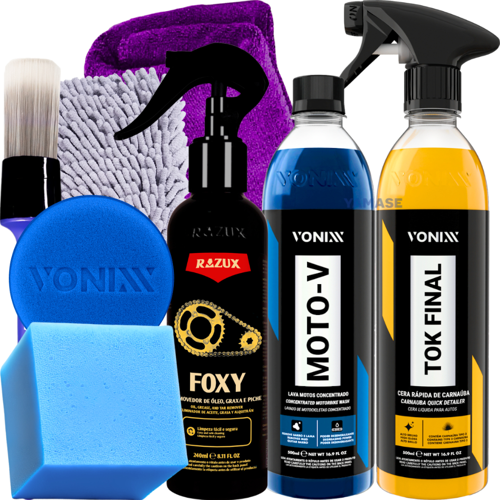 Kit Automotivo Limpeza Shampoo Cera Desengraxante Vonixx