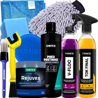Kit Completo Lavagem de Moto Tok Final V-Floc Pneu Pretinho em Oferta na Shopee