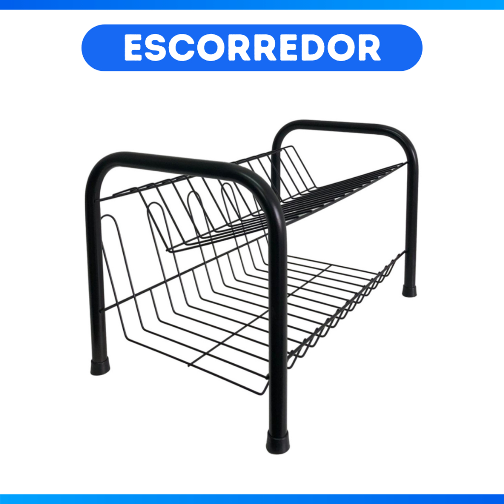 Escorredor De Louças Duplo Moderno 13 Pratos 2 Andares Copos Pia Multiuso em Oferta na Shopee