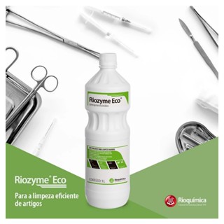 RIOQUIMICA - Riozyme Eco Detergente Enzimático Esterilização Limpeza de Instrumentos Inox - 1 litro em Oferta na Shopee