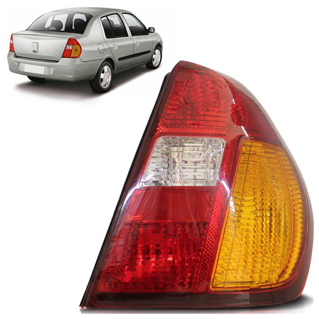 Lanterna Traseira Clio Sedan 2003 2004 2005 2006 2007 Tricolor Lente Acrilico em Oferta na Shopee