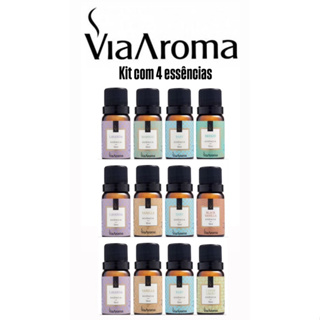 Kit com 4 Essência 10 ML Via Aroma para Aromatizador e Difusor Elétrico de Ambiente em Oferta na Shopee