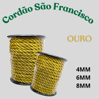 Cordão São Francisco - OUro- Diâm: 4mm, 6mm ,8mm C/ 10mts em Oferta na Shopee