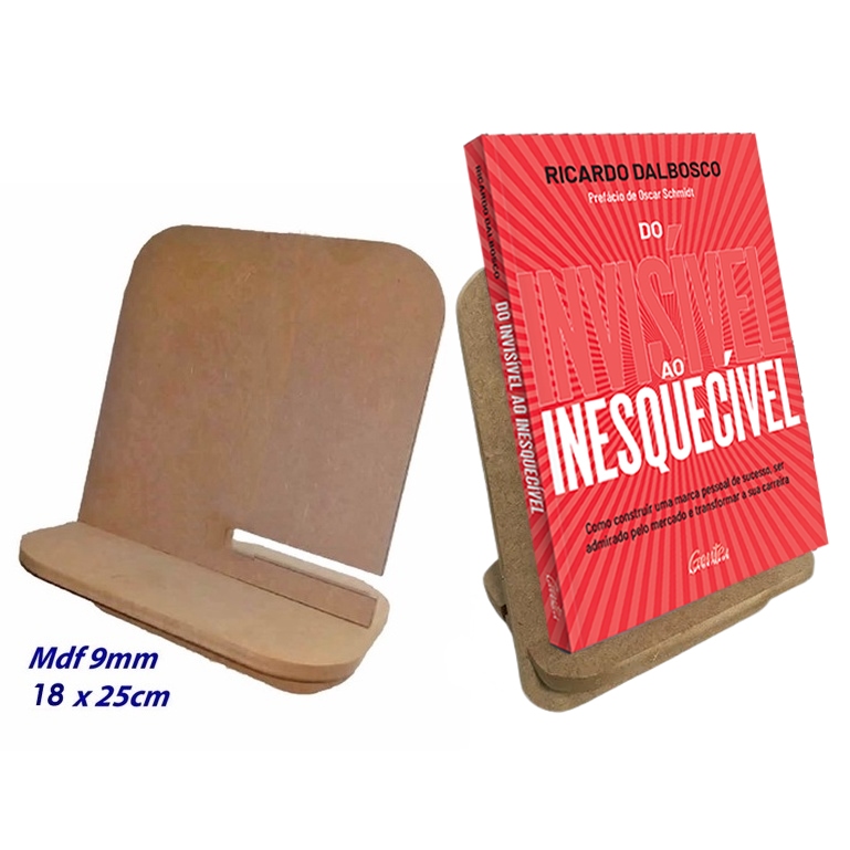 Imagem Porta livro Suporte para Livros Leitura Concurso Expositor de Livros Apoio de mesa em madeira mdf