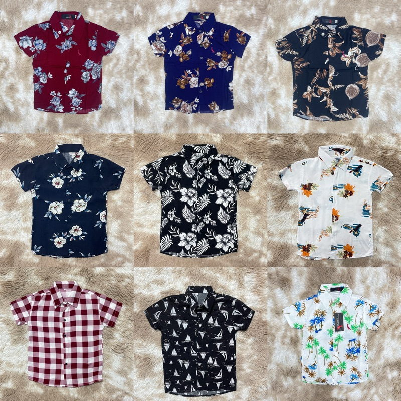 Kit De 3 Peças Camisa Social Menino Infantil Estampa Variadas Sortidos Viscose