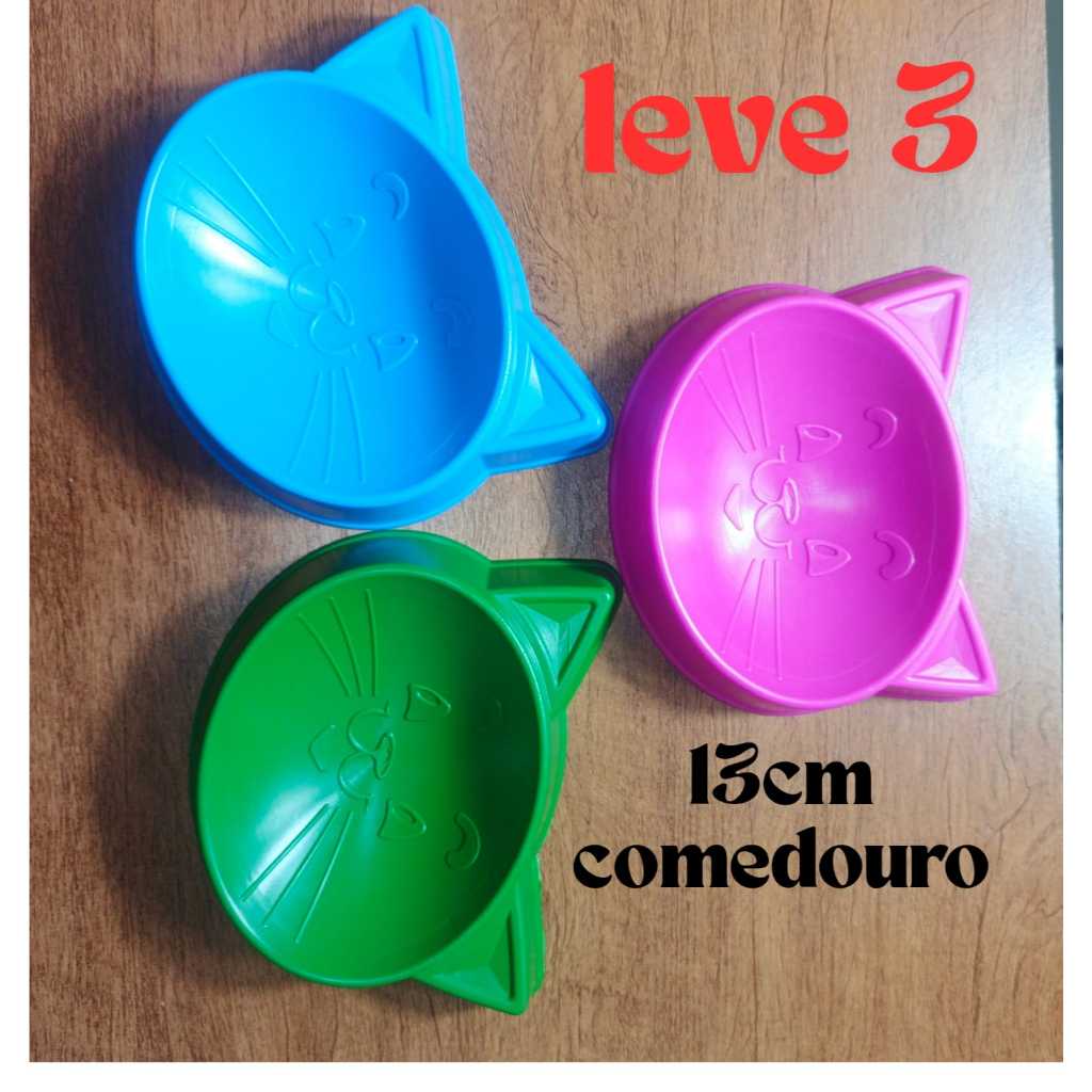 COMBO  3 Comedouro Pet gato, cachorro, rato 13cm largura x 3 profundidade em Oferta na Shopee