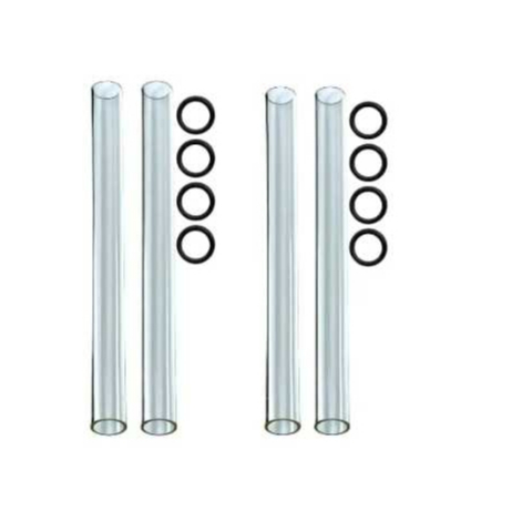 4 Tubo Vidro 10 Centimetros Para Torneira Máquina Café Monarcha Record + 4 orings