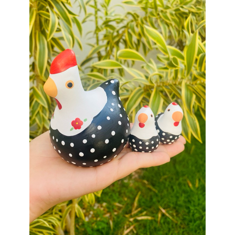 Trio de Galinha do Norte Miniatura de Cerâmica Decoração Casa Jardim em Oferta na Shopee