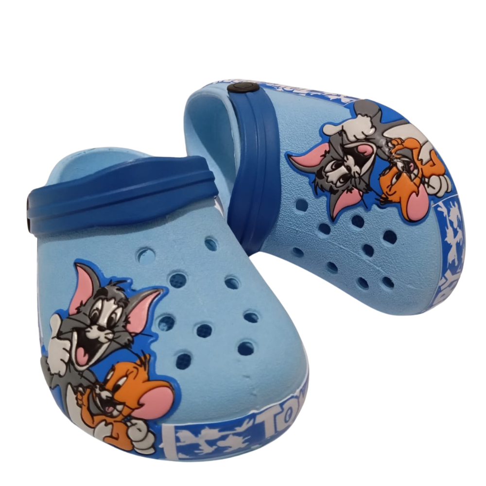 Sandália Babuche Infantil Menino Baby Tom e Jerry Azul Celeste