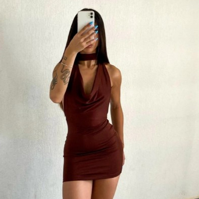Vestido Tubinho Colado Curto Decotado