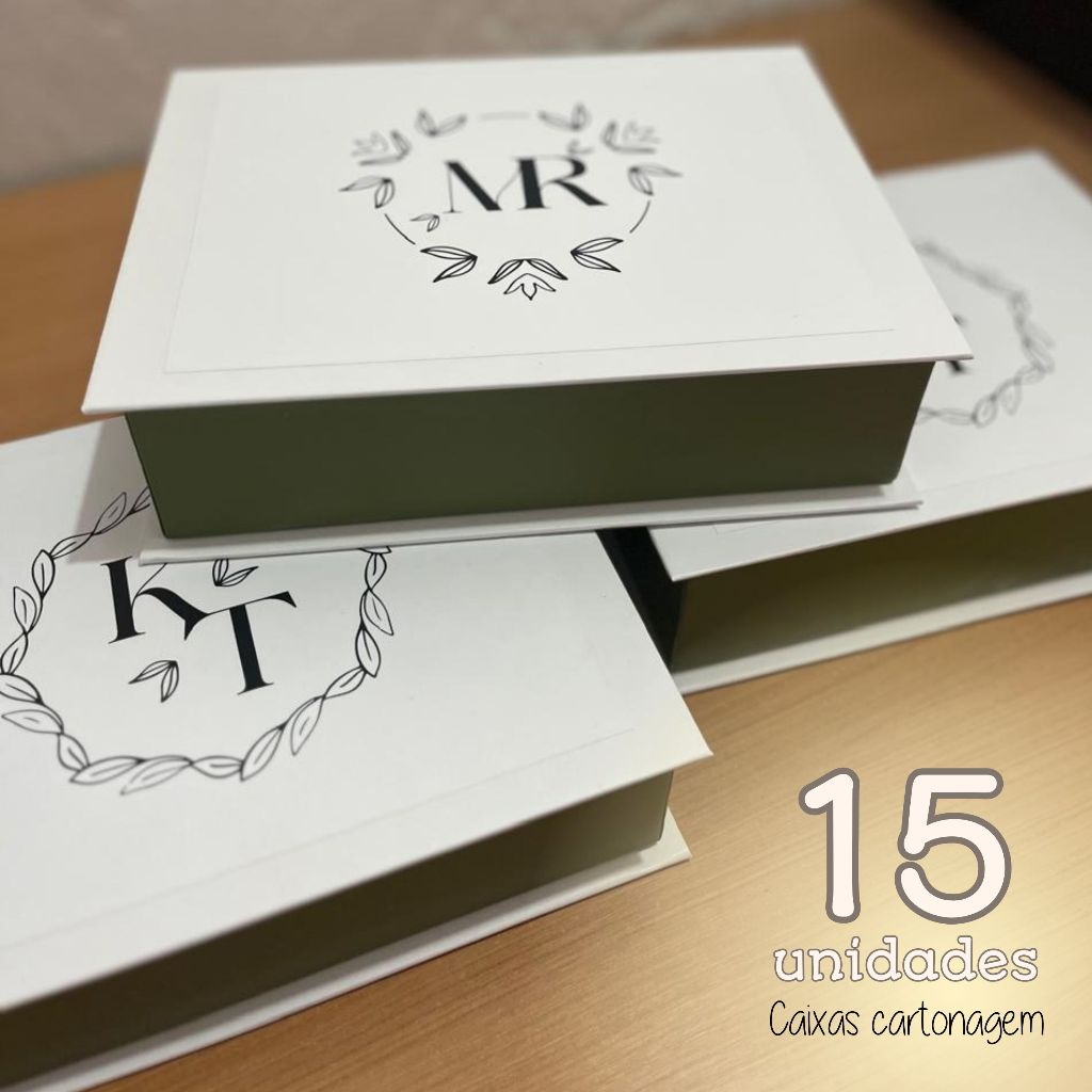 Kit 15 unidades Caixa livro em Cartonagem 20x15x5 - ENVIO IMEDIATO - Caixa Presentes Padrinhos Namorados Batizados em Oferta na Shopee