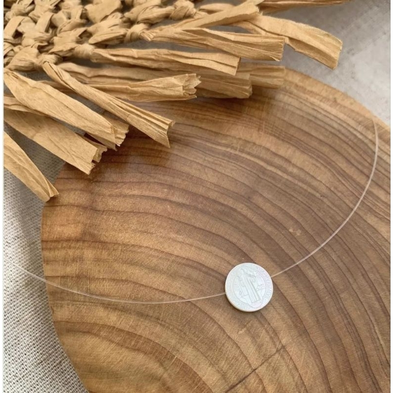 colar nylon são Bento  de madrepérola terminais Aço inox em Oferta na Shopee