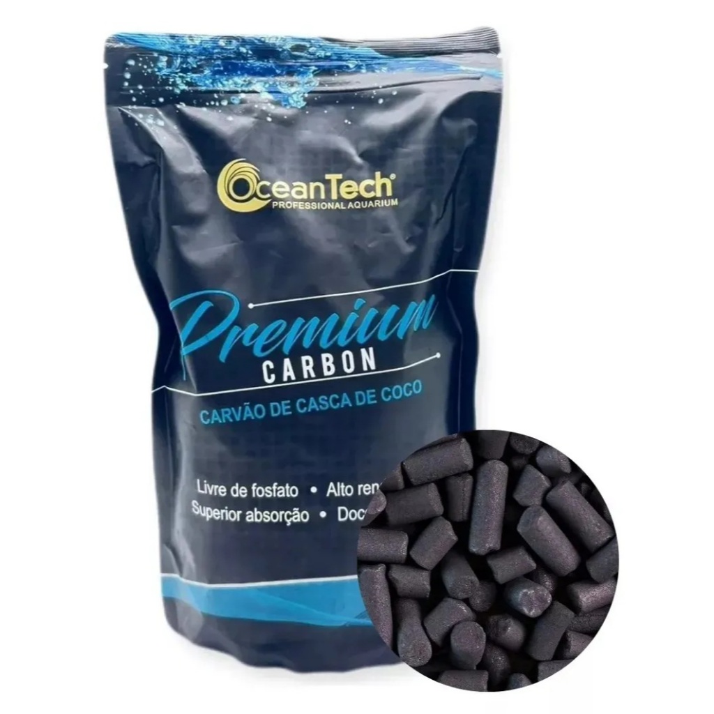 Ocean Tech Premium Carbon 1000ml Sachê. Carvão Ativado De Alta Performance. Aquarios Fontes E Lagos