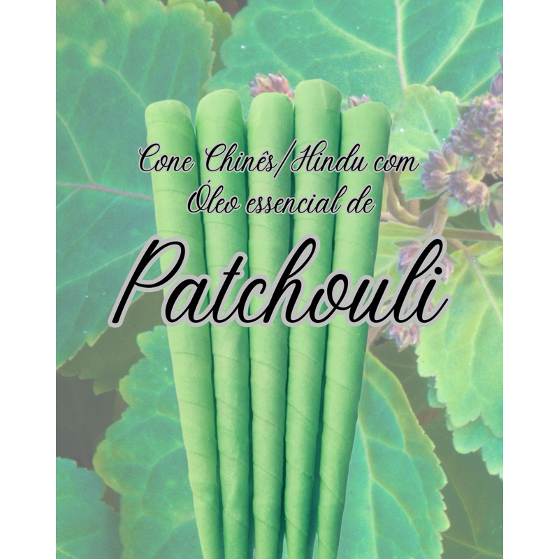Cone Hindu Chinês 14 unidades Patchouli Óleo Essencial com cera de abelha