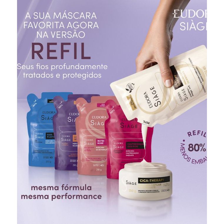 REFIL MASCARA EUDORA- REFIL SHAMPOO E CONDICIONADOR 400ML SIAGE ESCOLHA O SEU