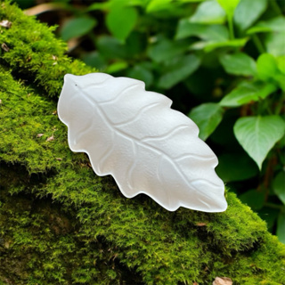 Incensario Folha Grande  Porta Incenso en Gesso Cru. em Oferta na Shopee