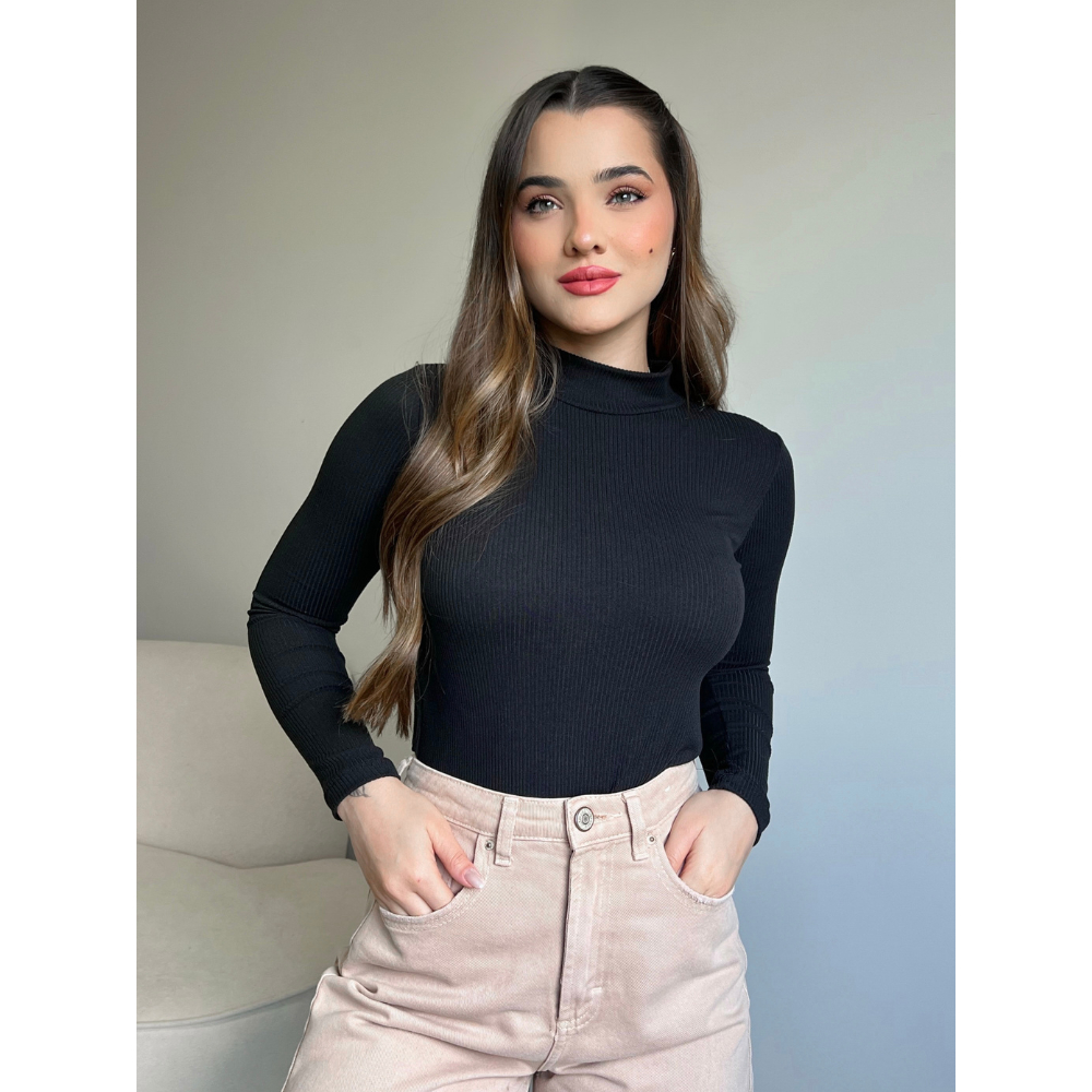 Blusa Feminina Cacharrel Manga Longa pra Inverno Elegante Casual Confortável