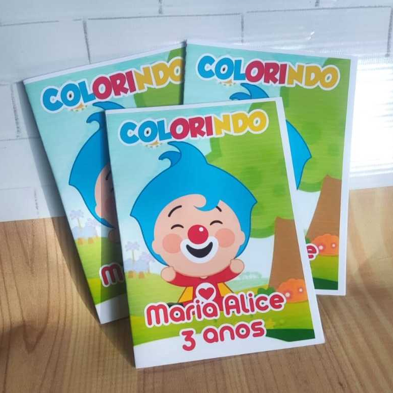 Revistinha de Colorir Personalizada Plim Plim Herói do coração  Lembrancinha de Aniversário Infantil