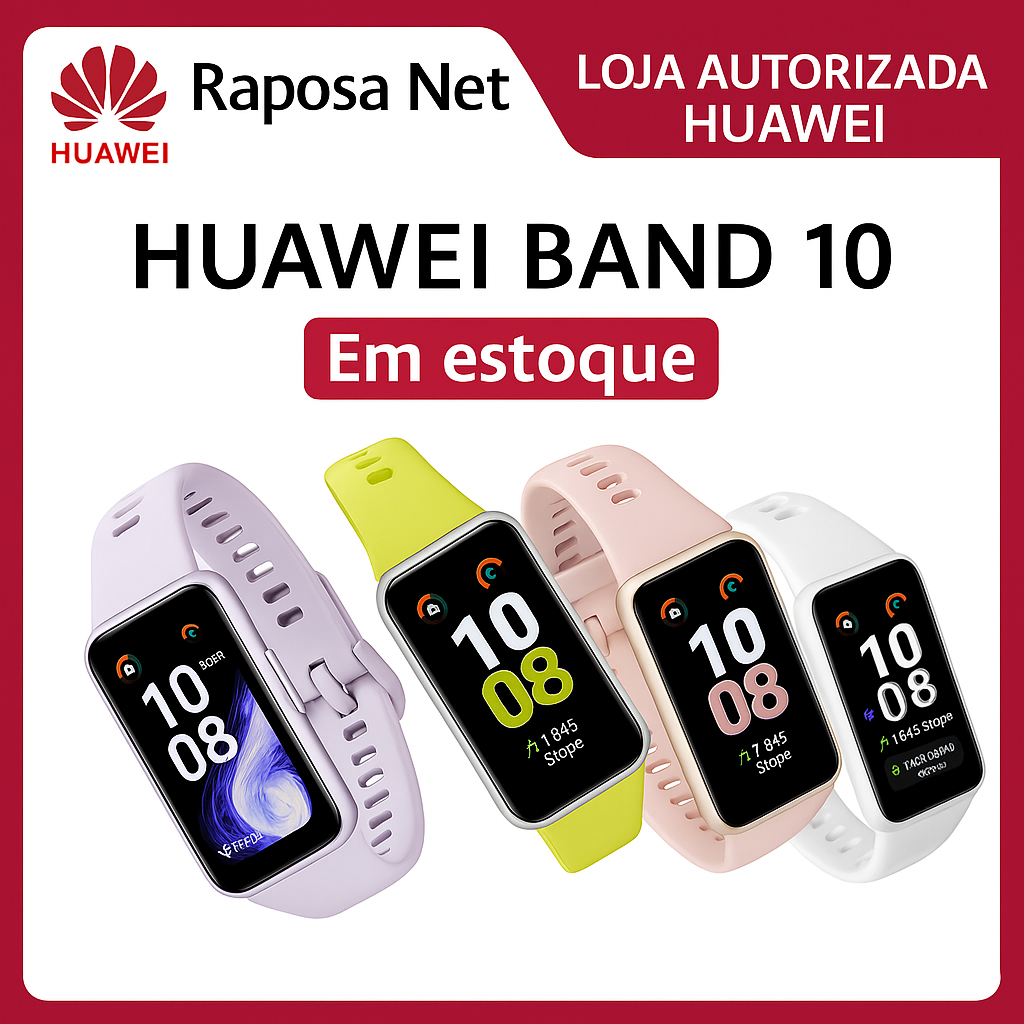 Smartband Huawei Band 10 Preto, Compatível com iOS e Android e bateria com duração de até 14 dias. em Oferta na Shopee