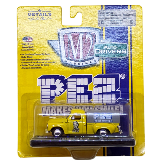 miniatura M2 Machines 1950 Studebaker 2r truck balinhas PEZ 1/64