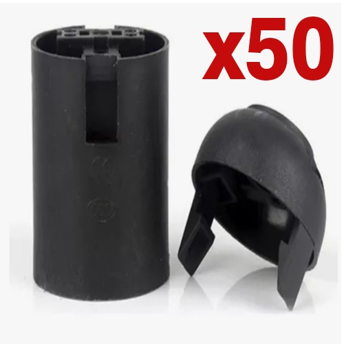 50 Bocal Soquete Plástico termoplástico p/ lâmpada base E27 Lustre Abajur Pendente Receptáculo PRETO
