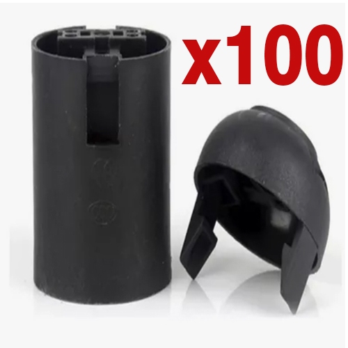 100 Bocal Soquete Plástico termoplástico p/ lâmpada E27 Lustre Abajur Pendente Receptáculo PRETO