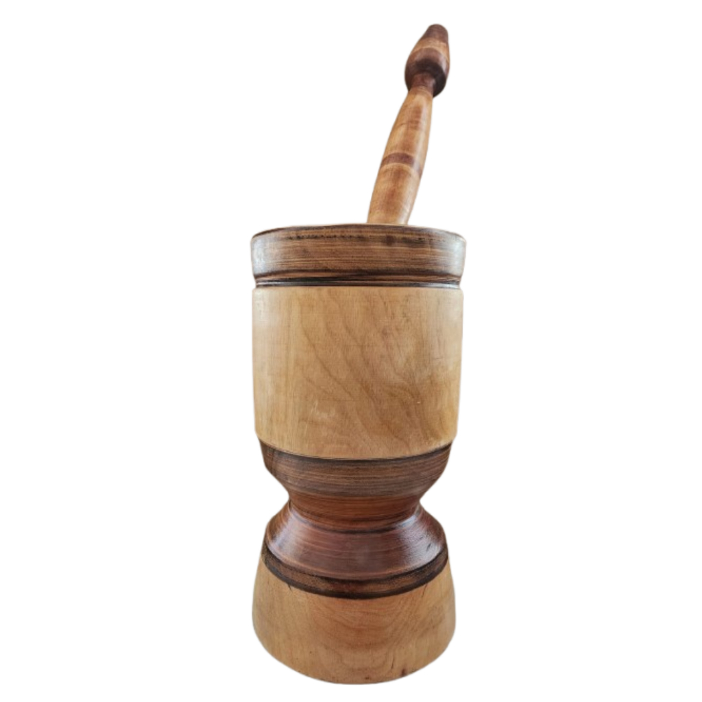 Pilão Madeira Macerador De Alimentos Artesanal Grande 48cm