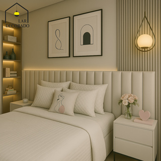 Kit 20 Placas Cabeceira Estofada 60x20cm | Modular e Autocolante em Oferta na Shopee