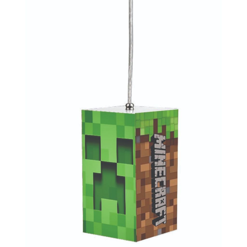 Luminária Minecraft Vários Modelos Lustre Gamer Geek Quarto Teto Decoração Led Iluminação