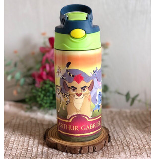 Garrafa de água térmica rei leão, Garrafa infantil personalizada bico de silicone