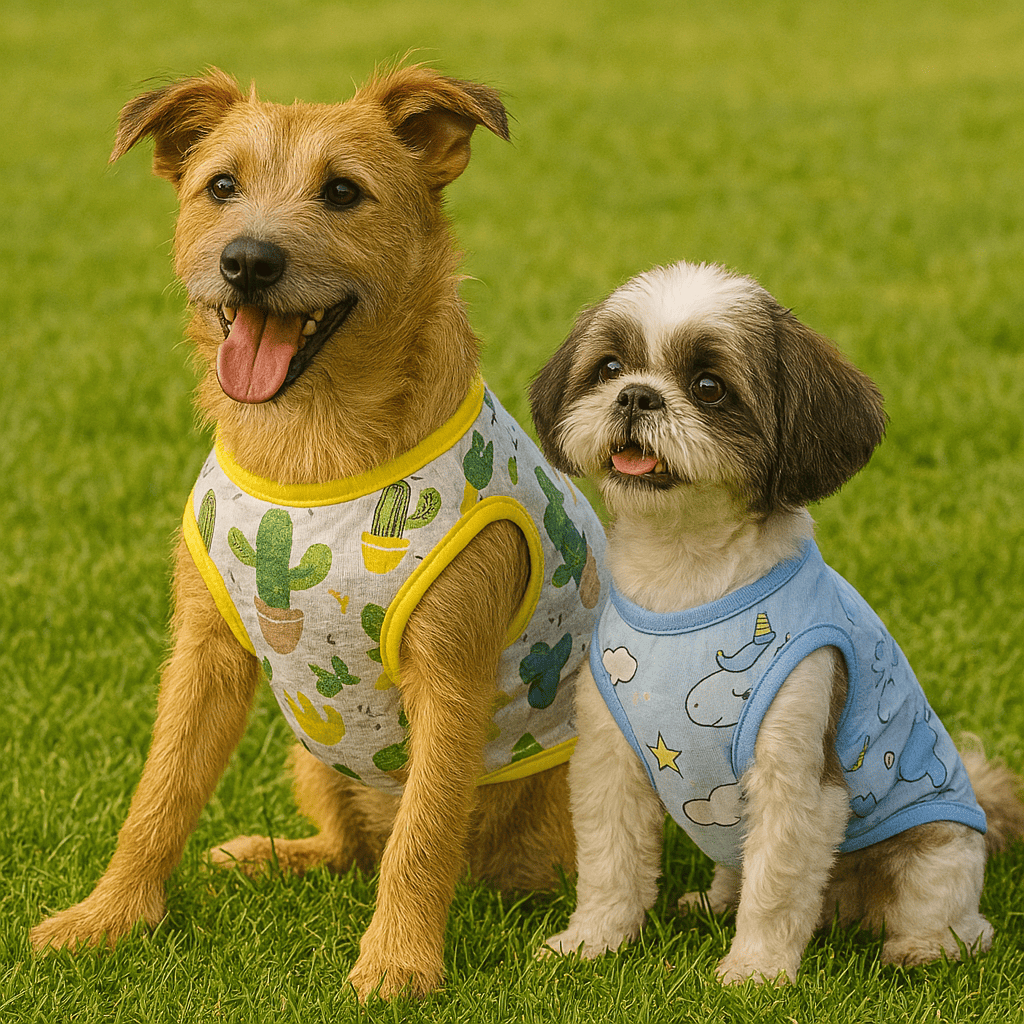 Roupa Pijama de Verão Estampada Para Cães e Gatos - Colorida - Diversos Tamanhos - Verão e Primavera em Oferta na Shopee