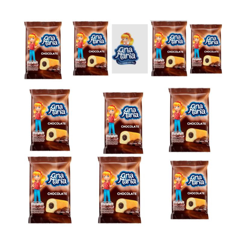 Kit 10 Bolo Ana Maria 70g Deliciosos Sabores Gotas de Chocolates Banoffe Chocolate- Envío Imediato em Oferta na Shopee