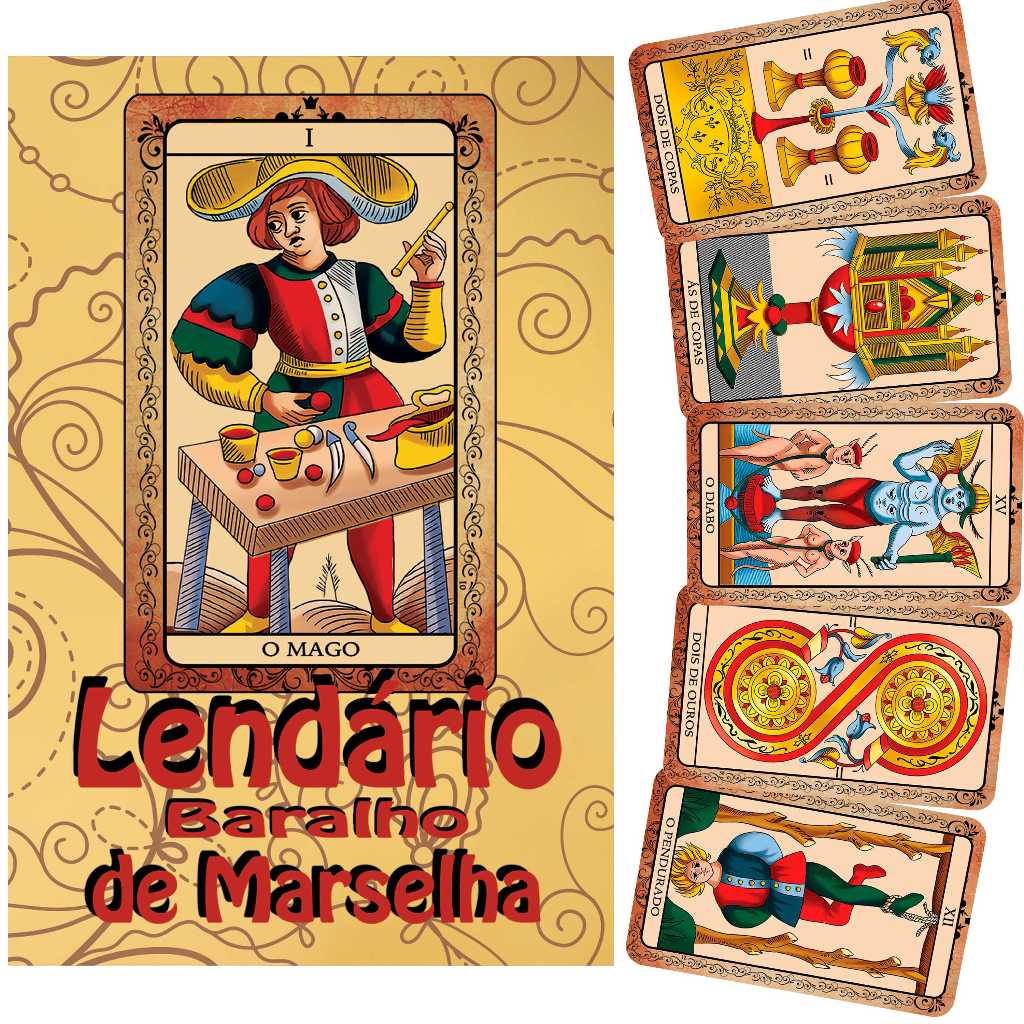 Tarot de Marselha 78 Cartas em Português Iniciante e Avançado Completo com Manual Lançamento