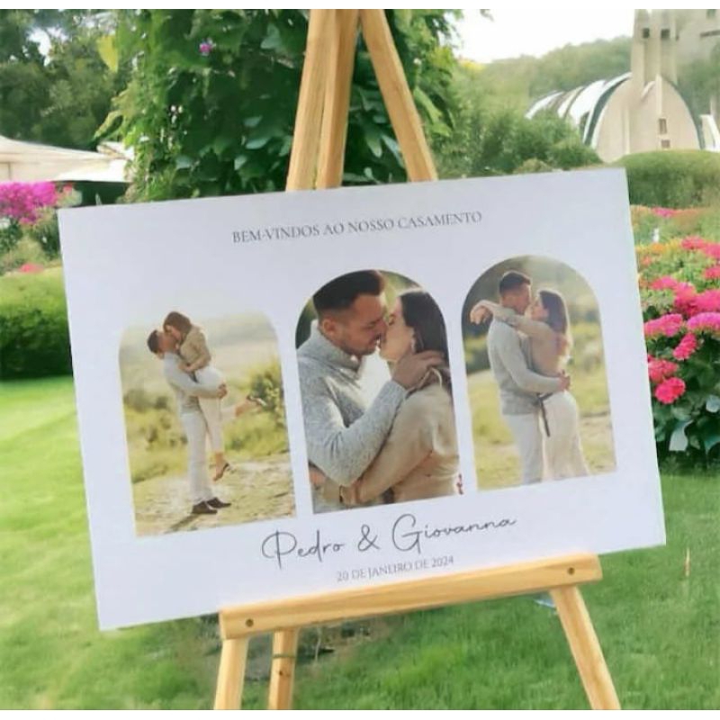 Placa Entrada Casamento Personalizada Com Fotos Nome Do Casal