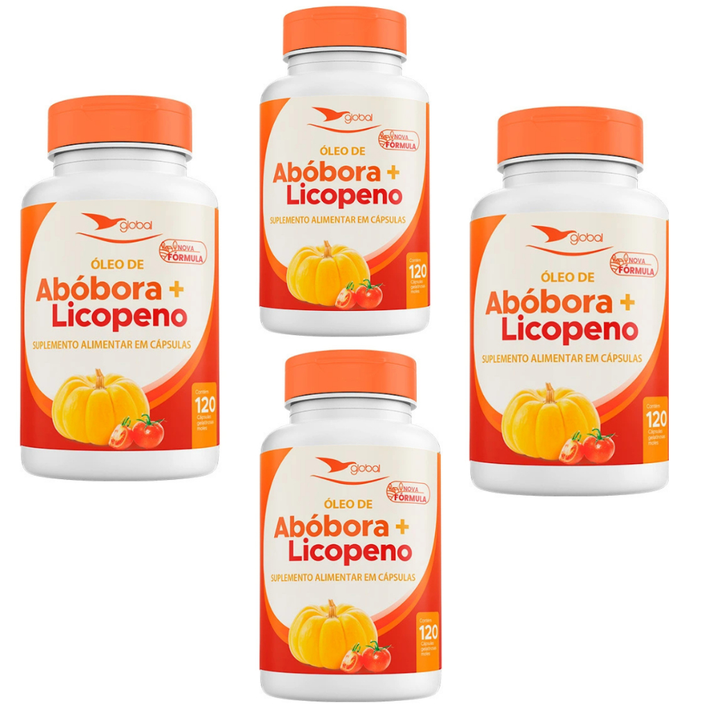4x Óleo De Semente De Abóbora Com Licopeno Suplemento Alimentar -  Global 120 Cáps