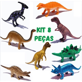 Kit Com 8 Dinossauros Emborrachado - Dino World em Oferta na Shopee