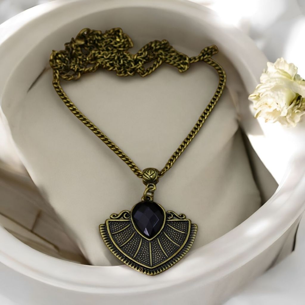 Colar Longo Preto Boho Chic Bijuterias Femininos