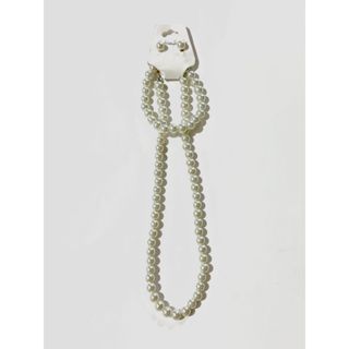 Colar de pérolas com três peças, pulseira e brincos em Oferta na Shopee