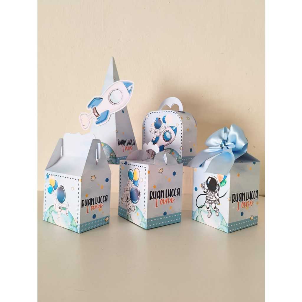 PEGUE E MONTE - Kit Festa Personalizados ASTRONAUTA Lembrancinhas Caixinhas para festa