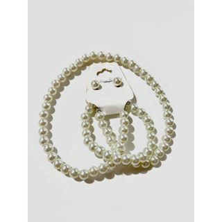 Colar de pérolas com 3 peças, pulseira e brincos em Oferta na Shopee