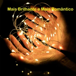 1/5/10 Fio de Fada LED 2m/3m Luz Quente Amarelo e Branco 3 Modos para Decoração Festa e Eventos