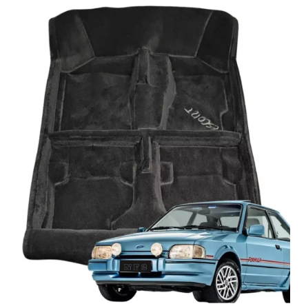 Carpete Moldado Preto Ford Escort Hobby 1984 até 1995