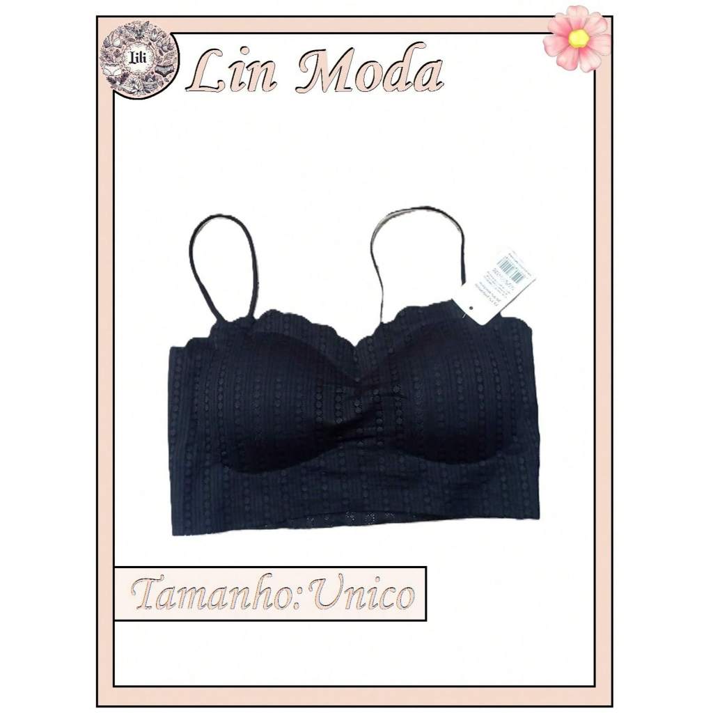 Top Feminino Renda Canelada Bralette | Casual, Confortável e Elegante em Oferta na Shopee