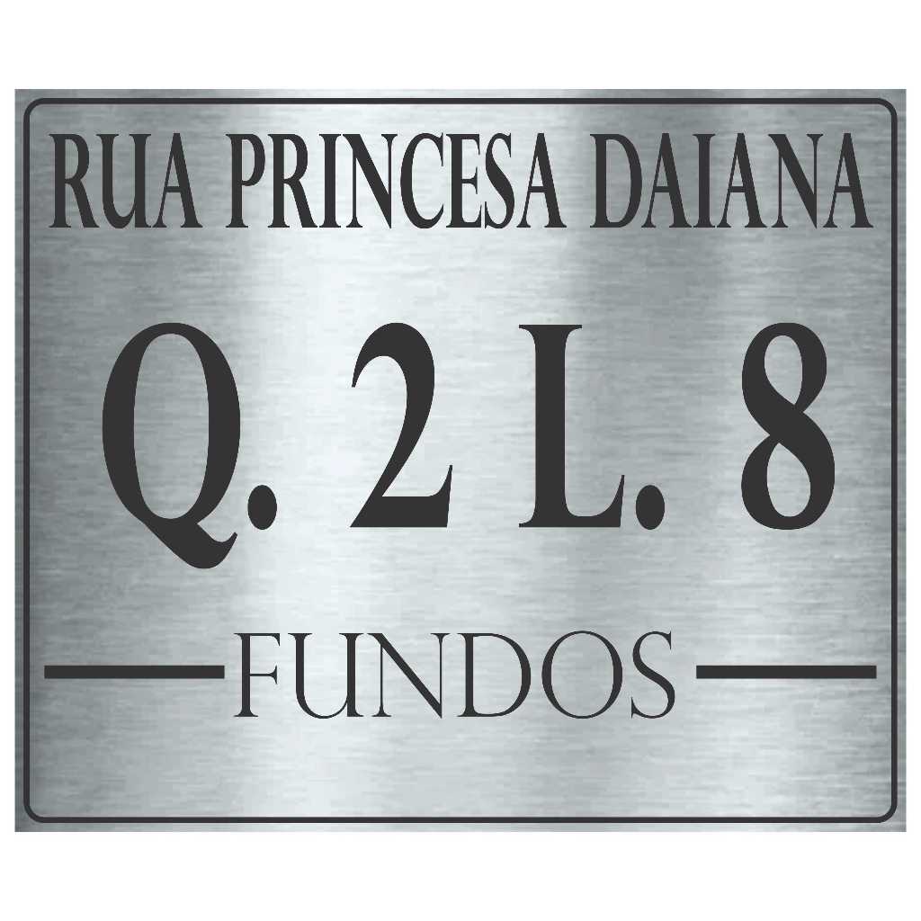 Placa 30x25cm Endereço Residencial Casa Lote Aço Inox